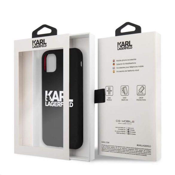 Apple iPhone 11 KARL LAGERFELD KLHCN61SLKLRBK Liquid Silicon Hátlap - Fekete