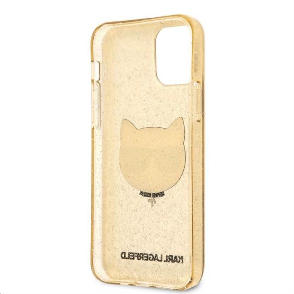 Apple iPhone 12 Mini KARL LAGERFELD KLHCP12SCHTUGLGO Glitter TPU Hátlap - Arany