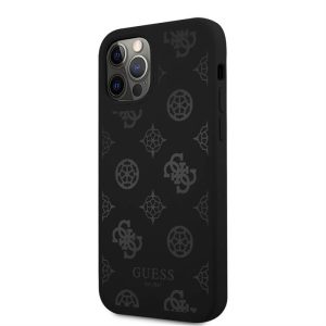 Apple iPhone 12/12 Pro GUESS GUHCP12MLSPEBK Liquid Silicon Hátlap - Fekete