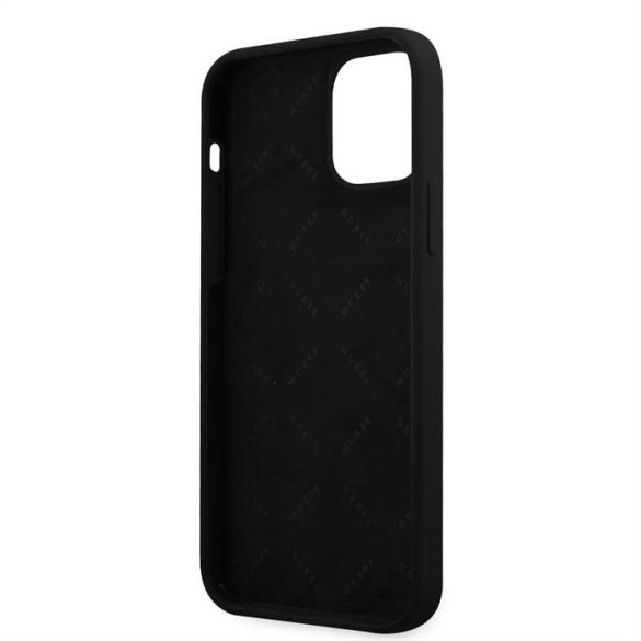 Apple iPhone 12/12 Pro GUESS GUHCP12MLSPEBK Liquid Silicon Hátlap - Fekete
