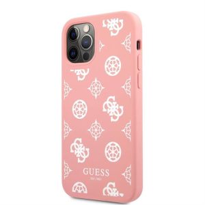 Apple iPhone 12/12 Pro GUESS GUHCP12MLSPEWPI Liquid Silicon Hátlap - Rózsaszín