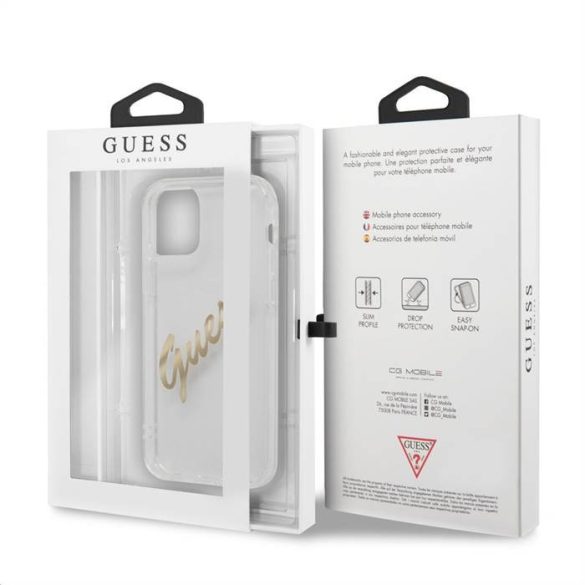 Apple iPhone 12/12 Pro GUESS GUHCP12MKTRSVGO TPU Hátlap - Arany