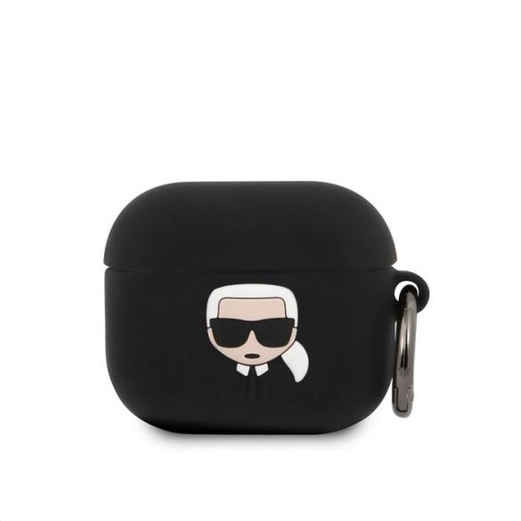 Apple Airpods 3 KARL LAGERFELD KLACA3SILKHBK Liquid Silicon Tartó - Fekete