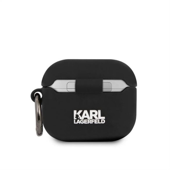 Apple Airpods 3 KARL LAGERFELD KLACA3SILKHBK Liquid Silicon Tartó - Fekete