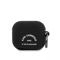   Apple Airpods 3 KARL LAGERFELD KLACA3SILRSGBK Liquid Silicon Tartó - Fekete