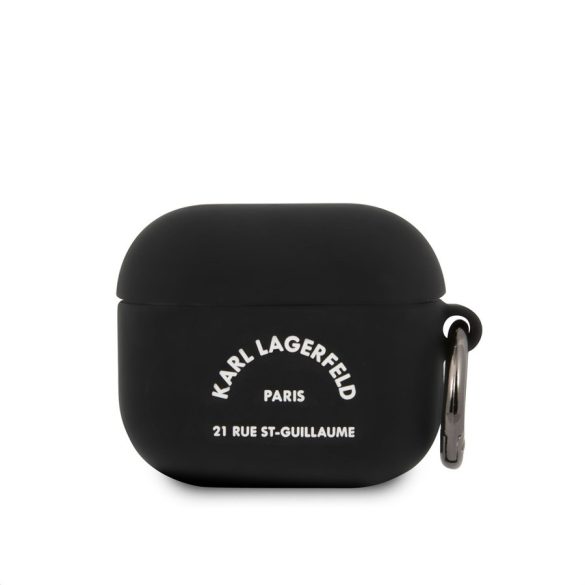 Apple Airpods 3 KARL LAGERFELD KLACA3SILRSGBK Liquid Silicon Tartó - Fekete