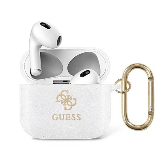 Apple Airpods 3 GUESS GUA3UCG4GT Glitter TPU Tartó - Átlátszó