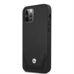   Apple iPhone 12 Pro Max BMW BMHCP12LRCDPK Bőr Hátlap - Fekete
