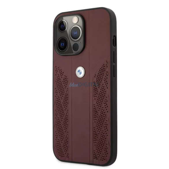 Apple iPhone 13 Pro BMW Bőr Hátlap - Bordó