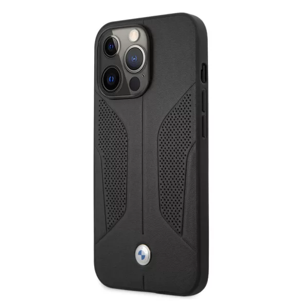 Apple iPhone 13 Pro BMW BMHCP13LRSCSK Bőr Hátlap - Fekete