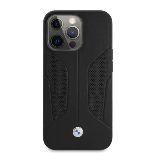 Apple iPhone 13 Pro BMW BMHCP13LRSCSK Bőr Hátlap - Fekete
