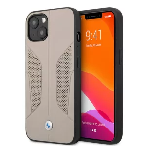 Apple iPhone 13 BMW BMHCP13MRSCSG Bőr Hátlap - Szürke