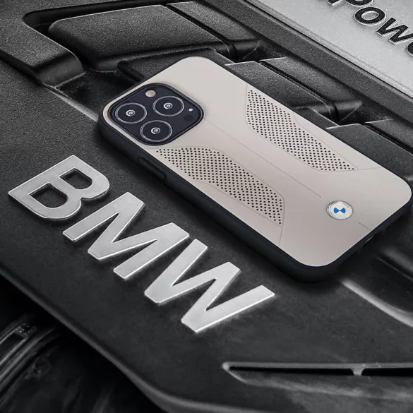 Apple iPhone 13 Pro BMW Bőr Hátlap - Szürke