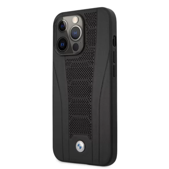 Apple iPhone 13 Pro BMW BMHCP13LRPSLK Bőr Hátlap - Fekete