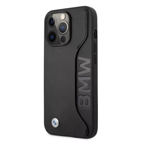 Apple iPhone 13 Pro BMW BMHCP13LRCSWK Bőr Hátlap - Fekete