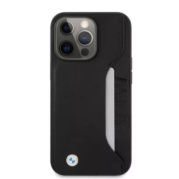Apple iPhone 13 Pro BMW BMHCP13LRCSWK Bőr Hátlap - Fekete