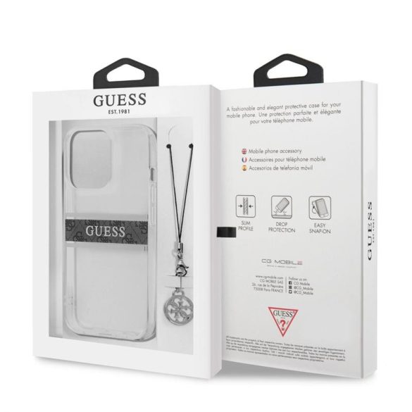Apple iPhone 13 Pro GUESS GUHCP13LKB4GGR TPU Hátlap - Szürke