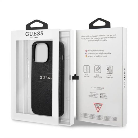 Apple iPhone 13 Pro GUESS GUHCP13LPSASBBK Hátlap - Fekete