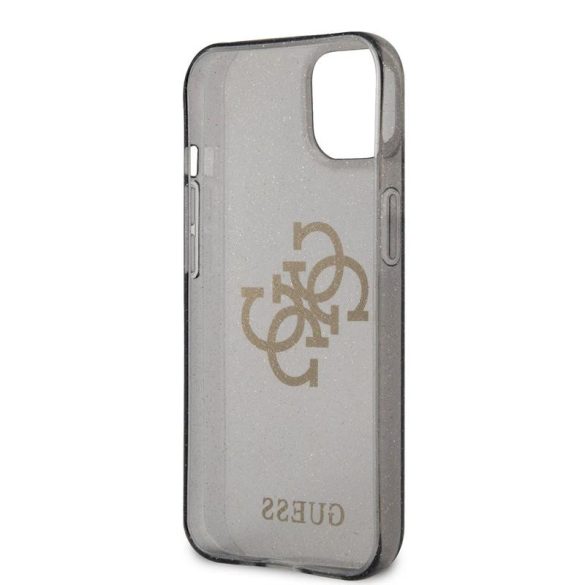 Apple iPhone 13 Mini GUESS GUHCP13SPCUGL4GBK Glitter TPU Hátlap - Fekete