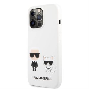 iPhone 13 Mini KARL LAGERFELD KLHCP13SSSKCW Liquid Silicon Hátlap - Fehér