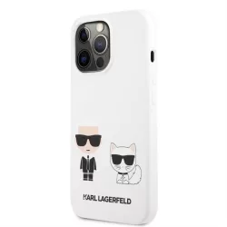   iPhone 13 Pro KARL LAGERFELD KLHCP13LSSKCW Liquid Silicon Hátlap - Fehér