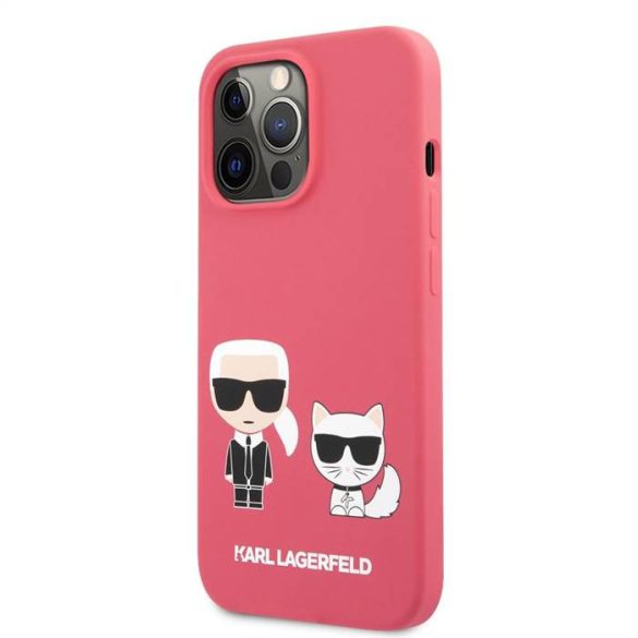 iPhone 13 Pro KARL LAGERFELD KLHCP13LSSKCP Liquid Silicon Hátlap - Piros