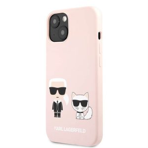 iPhone 13 Mini KARL LAGERFELD KLHCP13SSSKCI Liquid Silicon Hátlap - Rózsaszín