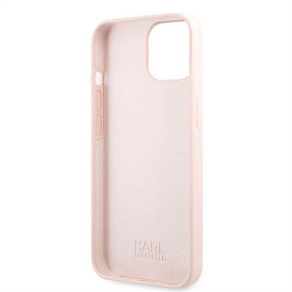 iPhone 13 Mini KARL LAGERFELD KLHCP13SSSKCI Liquid Silicon Hátlap - Rózsaszín