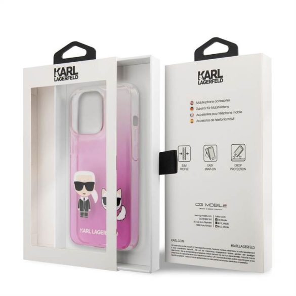 Apple iPhone 13 Pro Max KARL LAGERFELD KLHCP13LCKTRP TPU Hátlap - Rózsaszín