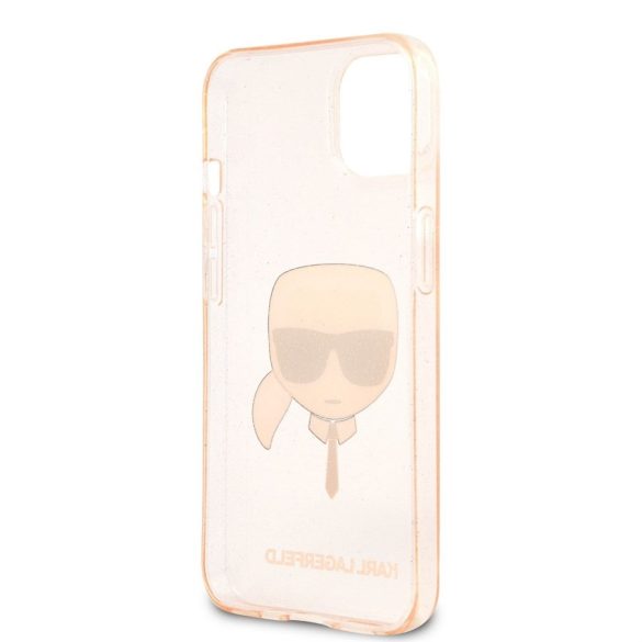 Apple iPhone 13 KARL LAGERFELD KLHCP13SKHTUGLGO Glitter Hátlap - Rózsaszín