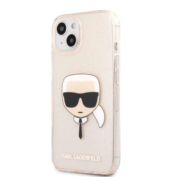 Apple iPhone 13 KARL LAGERFELD KLHCP13SKHTUGLGO Glitter Hátlap - Rózsaszín