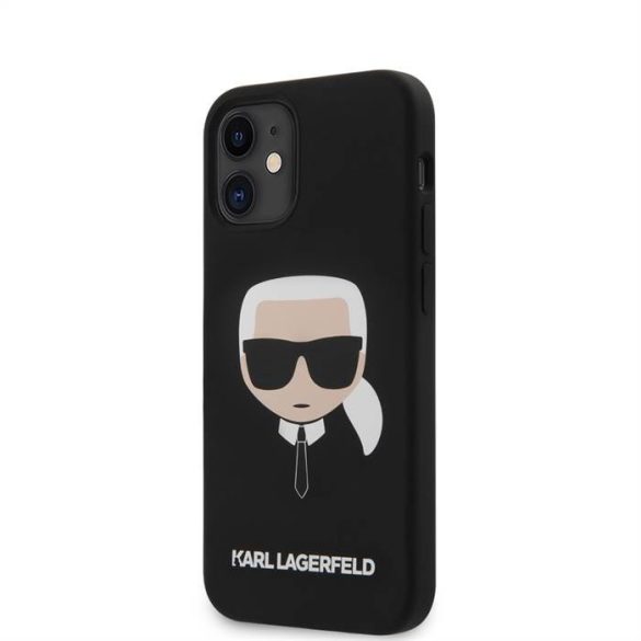 Apple iPhone 13 Mini KARL LAGERFELD KLHCP13SSLKHBK Liquid Silicon Hátlap - Fekete