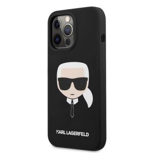 Apple iPhone 13 Pro KARL LAGERFELD KLHCP13LSLKHBK Liquid Silicon Hátlap - Fekete