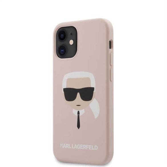 Apple iPhone 13 Mini KARL LAGERFELD KLHCP13SSLKHLP Liquid Silicon Hátlap - Rózsaszín