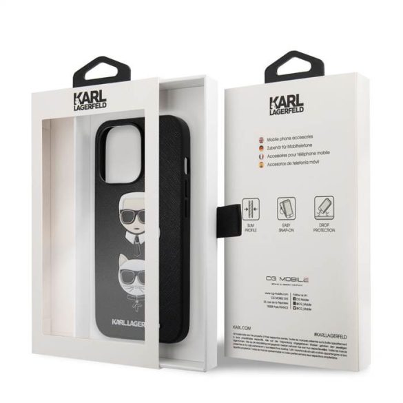 Apple iPhone 13 Pro Max KARL LAGERFELD KLHCP13XSAKICKCBK Hátlap - Fekete