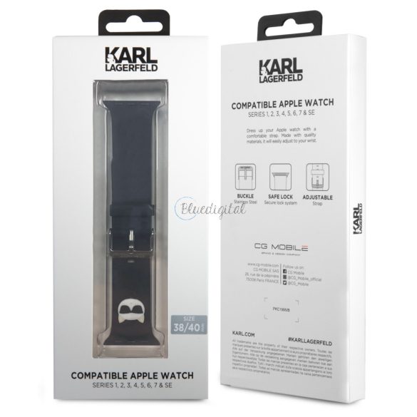 Apple iWatch Karl Lagerfeld KLAWLSLCK 42/44mm óraszíj - Fekete