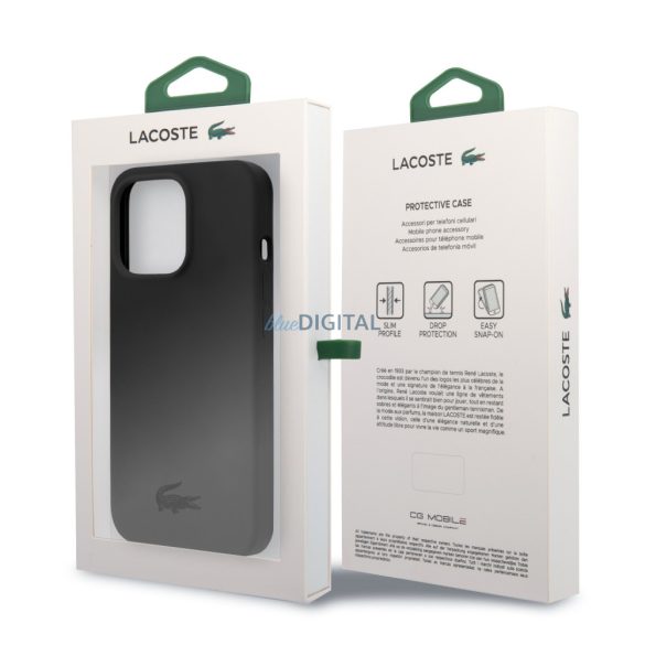 Apple iPhone 13 Pro Lacoste LCHCP13LSK Liquid Silicone Hátlap - Fekete