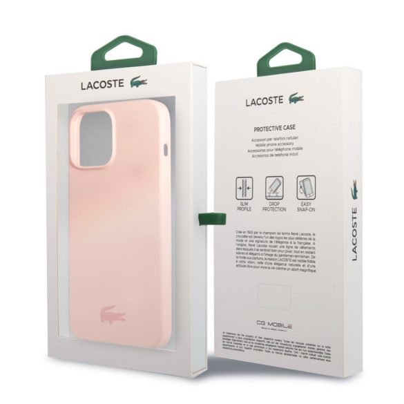 Apple iPhone 13 Pro Lacoste LCHCP13LSI Liquid Hátlap - Rózsaszín