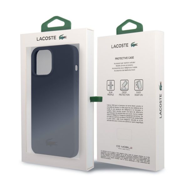 Apple iPhone 13 Pro Max Lacoste LCHCP13XSV Liquid Hátlap - Sötétkék