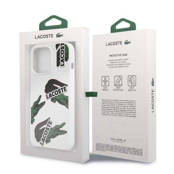 Apple iPhone 13 Pro Lacoste LCHCP13LOW Liquid Hátlap - Fehér