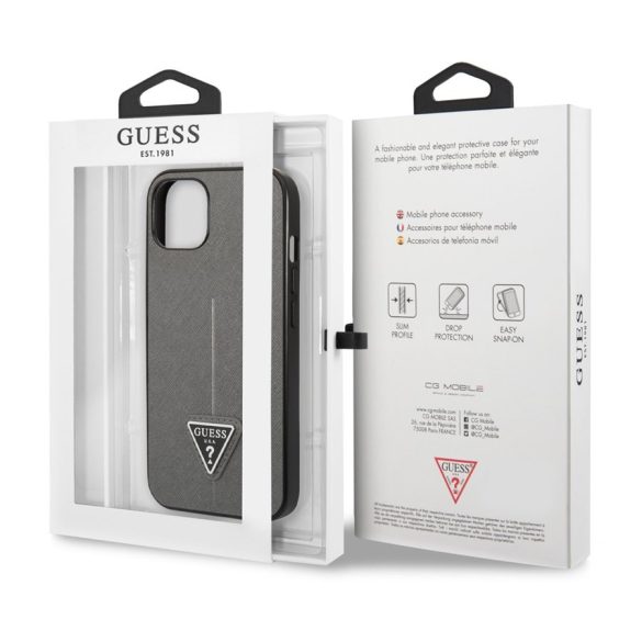 Apple iPhone 13 Mini GUESS GUHCP13SPSATLG Hátlap - Ezüst