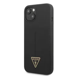  Apple iPhone 13 Mini GUESS GUHCP13SSLTGK Liquid Silicone Hátlap - Fekete