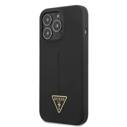   Apple iPhone 13 Pro GUESS GUHCP13LSLTGK Liquid Silicone Hátlap - Fekete