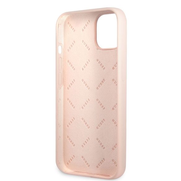 Apple iPhone 13 Mini GUESS GUHCP13SSLTGP Liquid Silicone Hátlap - Rózsaszín