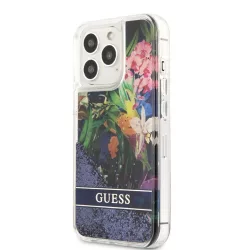   Apple iPhone 13 Pro GUESS GUHCP13LLFLSB Liquid Glitter TPU Hátlap - Kék