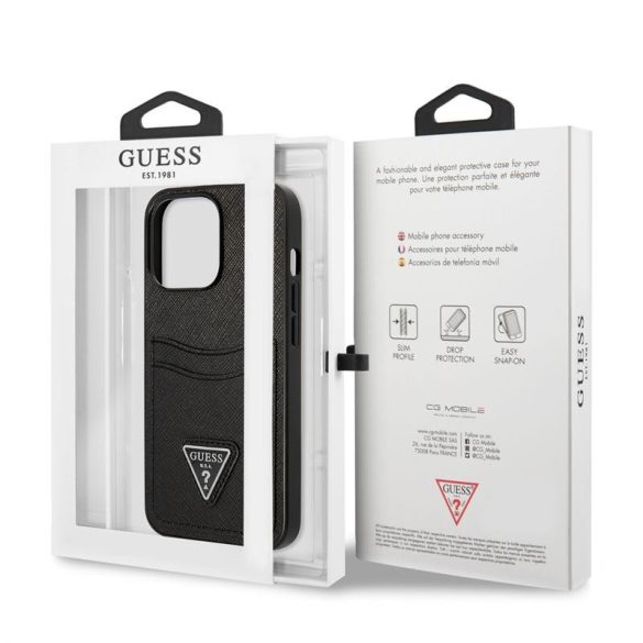 Apple iPhone 13 Pro Max GUESS GUHCP13XPSATPK Hátlap - Fekete