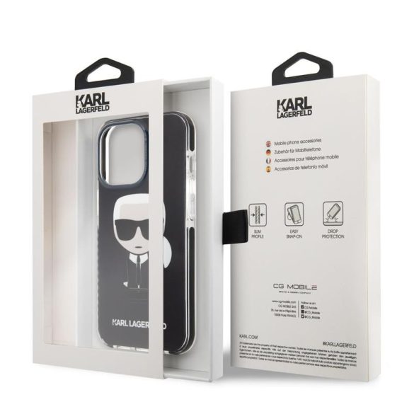 Apple iPhone 13 Pro KARL LAGERFELD KLHCP13LTPEIKK TPU Hátlap - Fekete