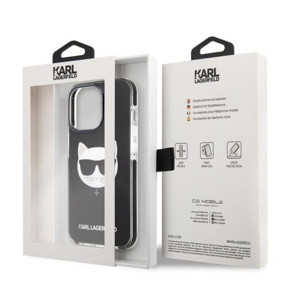 Apple iPhone 13 Pro Max KARL LAGERFELD KLHCP13XTPECK TPU Hátlap - Fekete