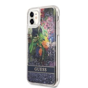 Apple iPhone 11 GUESS GUHCN61LFLSB Liquid Glitter TPU Hátlap - Kék