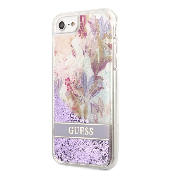 Apple iPhone 7/8/SE 2020/SE 2022 GUESS GUHCI8LFLSU Liquid Glitter TPU Hátlap - Lila